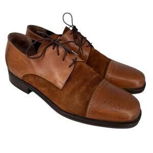 Kollfex Brogue Derby Shoes Womens Size 9 Spectator Tie Up Vintage Brown Leather